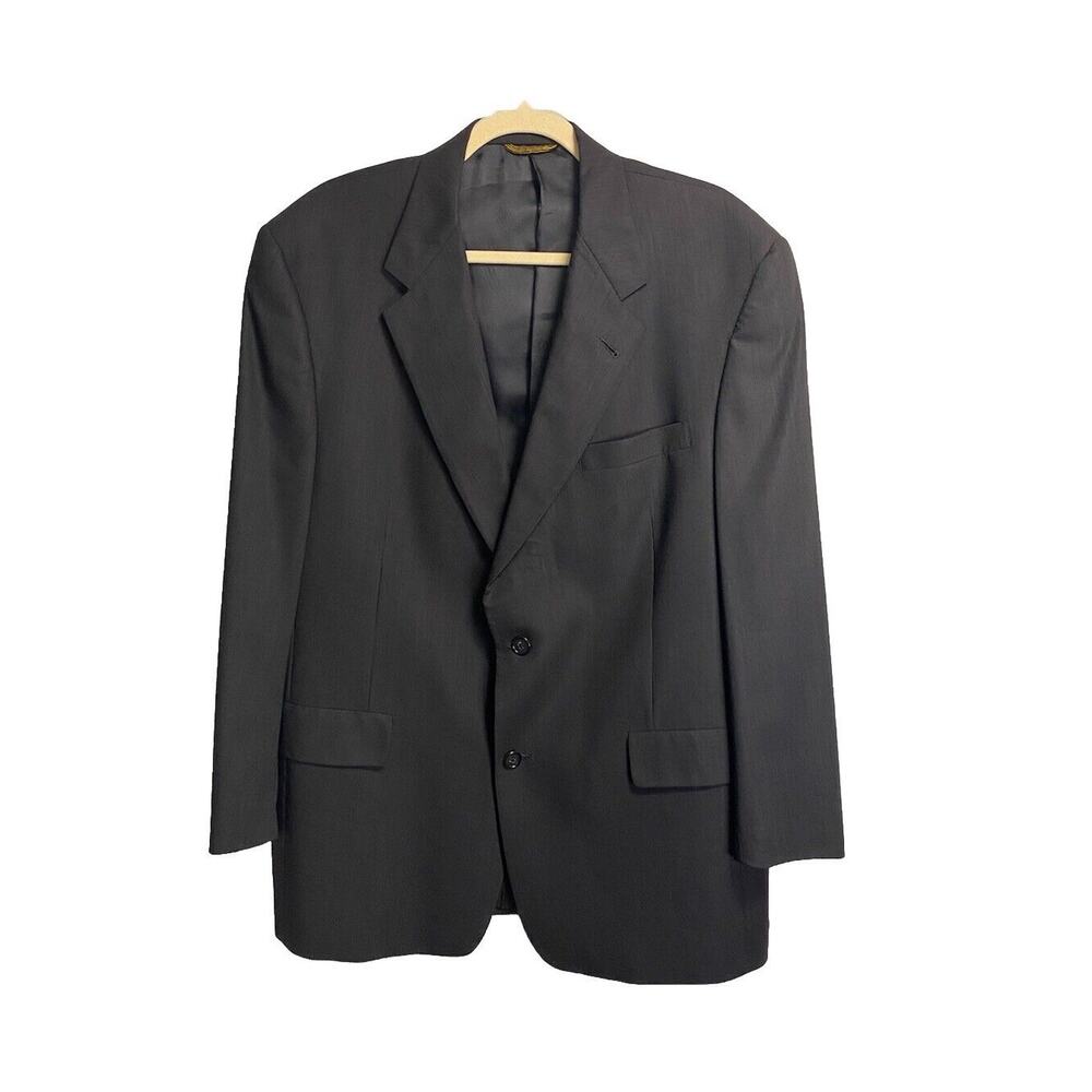 Hart Schaffner Marx Gold Trumpeter Blazer Jacket‎ Wool Charcoal Grey Size 42R
